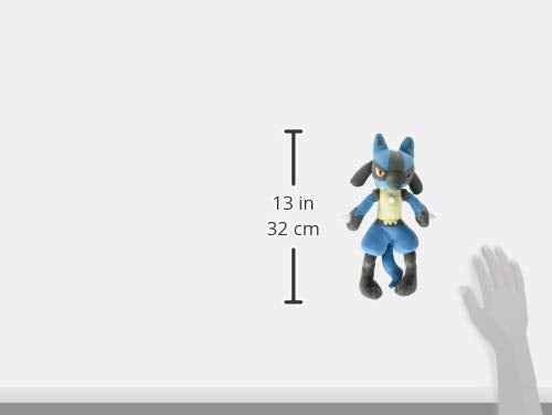 Sanei Pokemon All Star Series Lucario Stuffed Plush  12""  Black  Blue (PP12) - Image 3